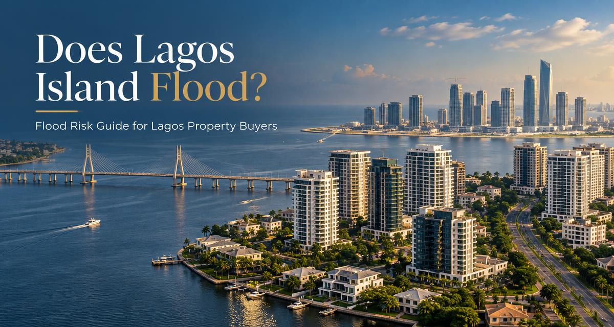 Prime coastal property districts and lagoon in Lagos